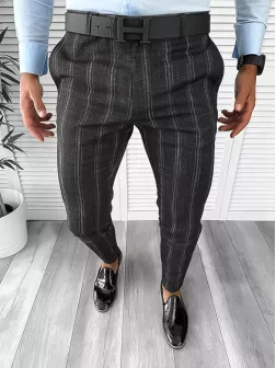 Pantaloni barbati eleganti negri B1551 I15-1.3